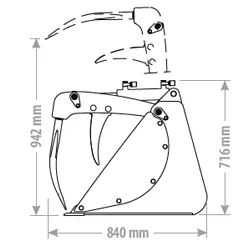 Toyo Krokodilschaufel Mini 90cm — Anbaugerät — Ansicht 3